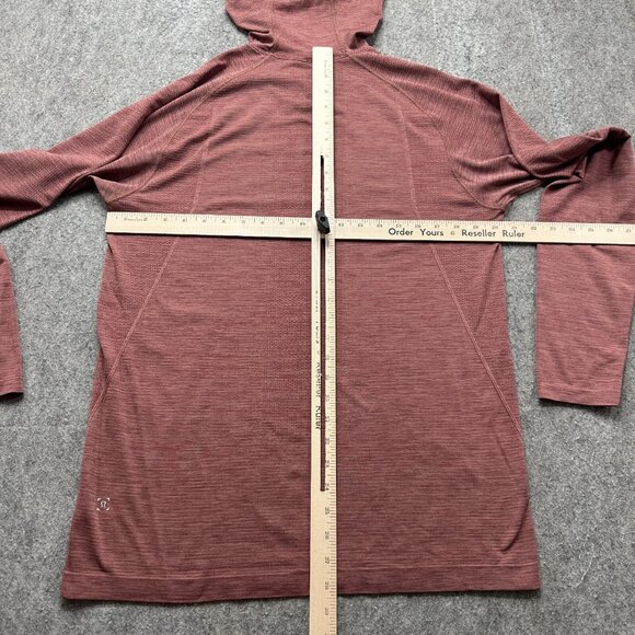 Lululemon Hoodie Women's L Red Lightweight Nylon Performance Pullover Stretch - Picture 10 of 15